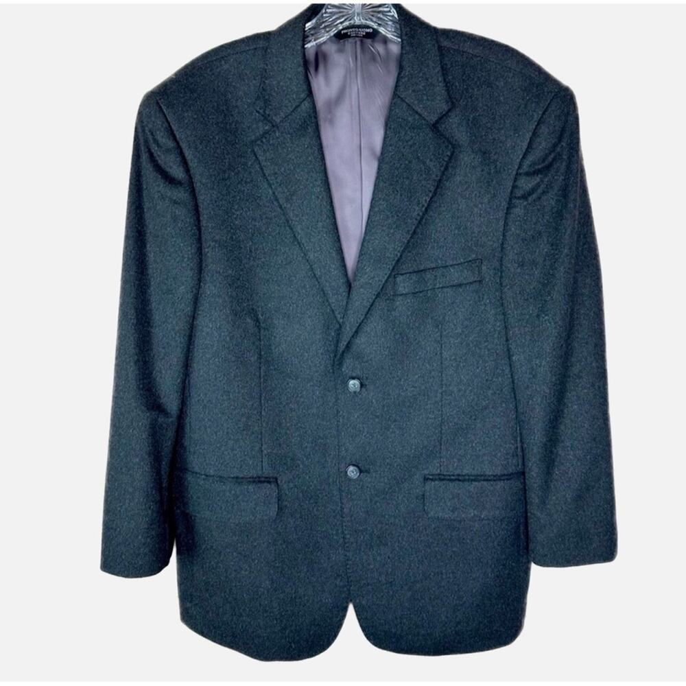 Pronto Uomo Couture 100% Cashmere Blazer - DARK Charcoal Gray / Black